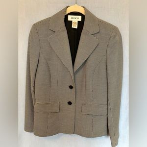 Alfani suit jacket. Black-white check, cropped fit.